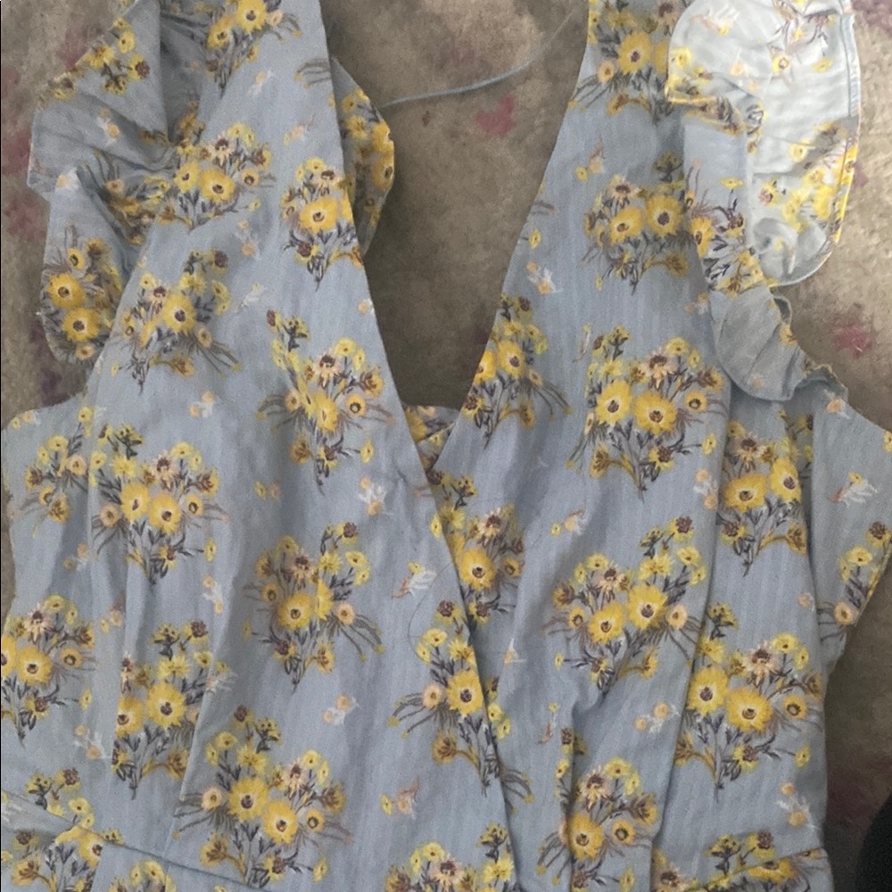 Floral Blue Jumpsuit - Picture 3 of 7